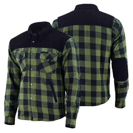 Kevlar Lined Flannel Motorcycle Shirts Army S