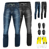 Motorcycle Denim Jeans Pants Lined with Aramid Fiber Reinforced Hip and Knee Safety