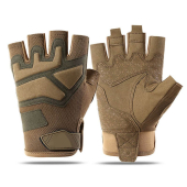 Vintage Style Half-Finger Leather Gloves, Retro & Durable, Perfect for Motorcycle Riding, Outdoor Adventures & Casual Daily Wear