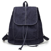 Canvas Women Backpack Small Drawstring Jean Bag for Teenage