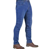 Custom Mens Summer/Winter Plus Size Windproof Printed-Lined Motorcycle Racing Armored Denim Pants with Protective Padding